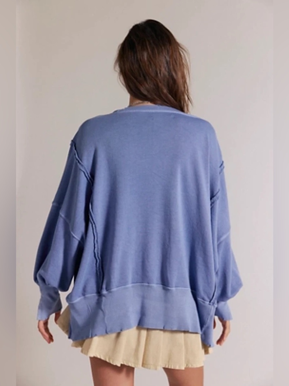 Free People We The Free Camden Oversized Sweatshirt Mountain Spring S - Picture 5 of 11